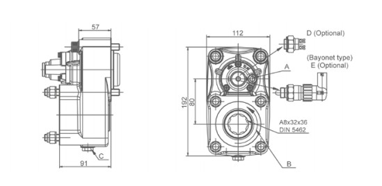 ZF自動檔變速箱標準取力器結構圖 ZF自動檔變速箱標準取力器結構圖