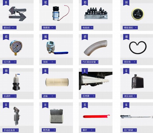 東風(fēng)天錦后置吸塵車常用配件 東風(fēng)天錦后置吸塵車常用配件
